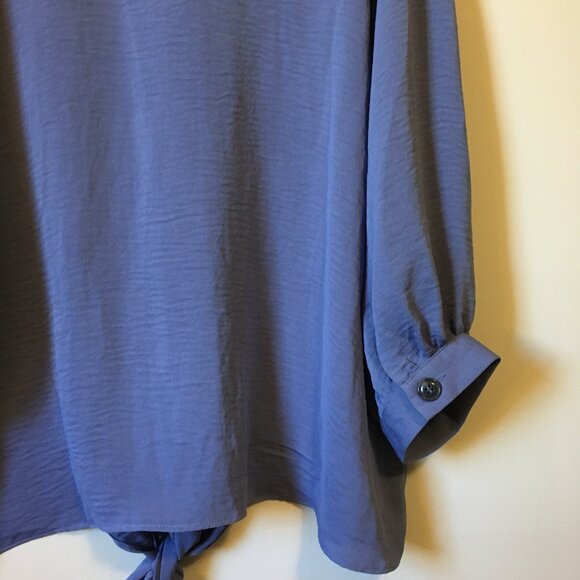 NWOT Purple BlueTie Hem Half Sleeve Blouse - Picture 4 of 16